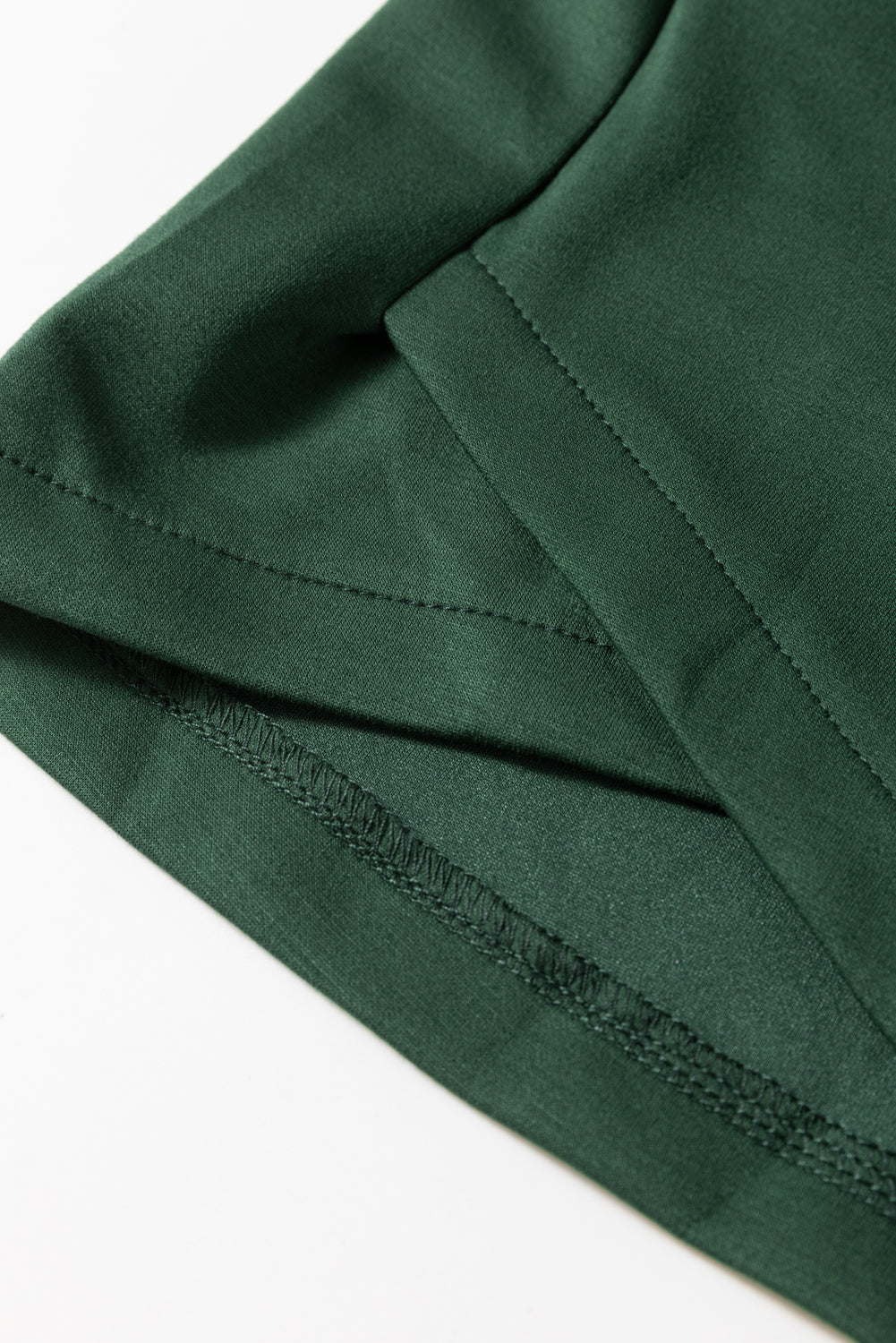 Blackish Green Collared Half Zip French Terry Knit Drawstring Casual Romper-Chaelisa's New Jammies