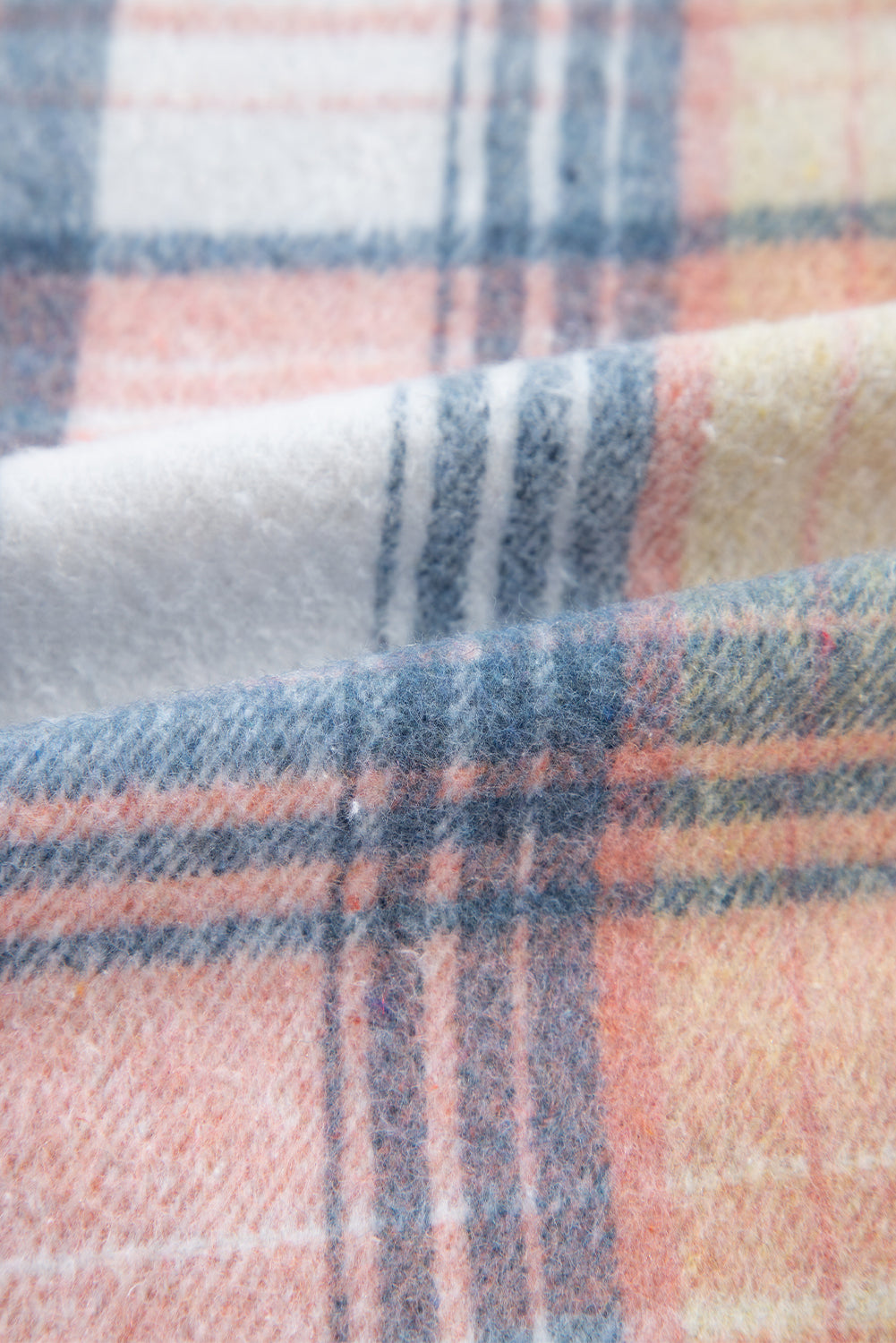 Light Pink Plaid Corduroy Patchwork Pocket Loose Shacket-Chaelisa's New Jammies