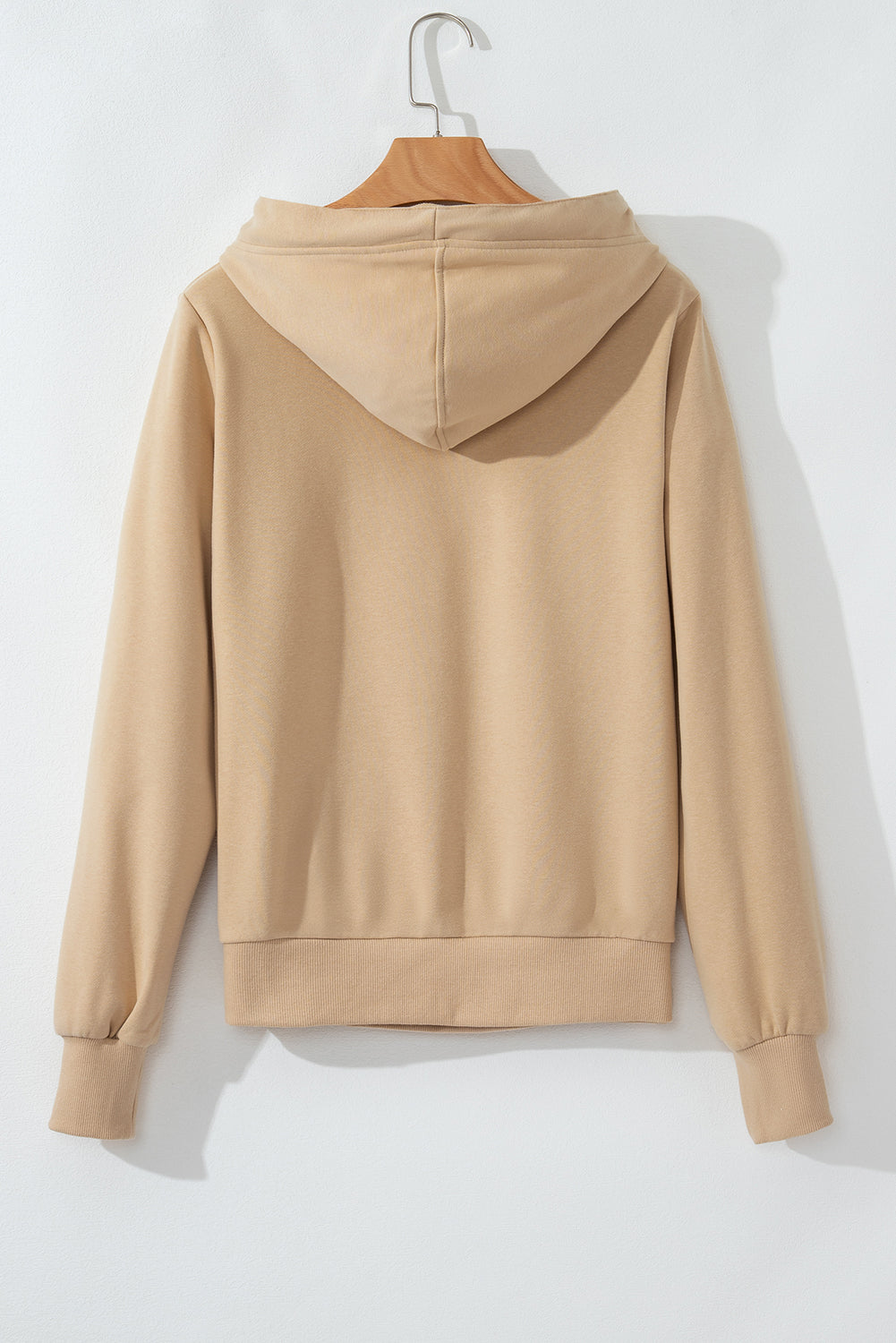 Parchment Zipped Pocket Cozy Drawstring Hoodie-Chaelisa's New Jammies