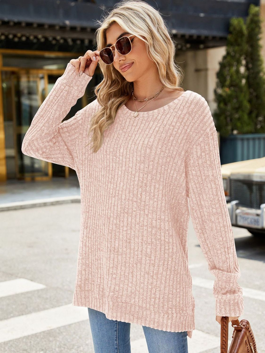 Round Neck Long Sleeve T-Shirt-Chaelisa's New Jammies
