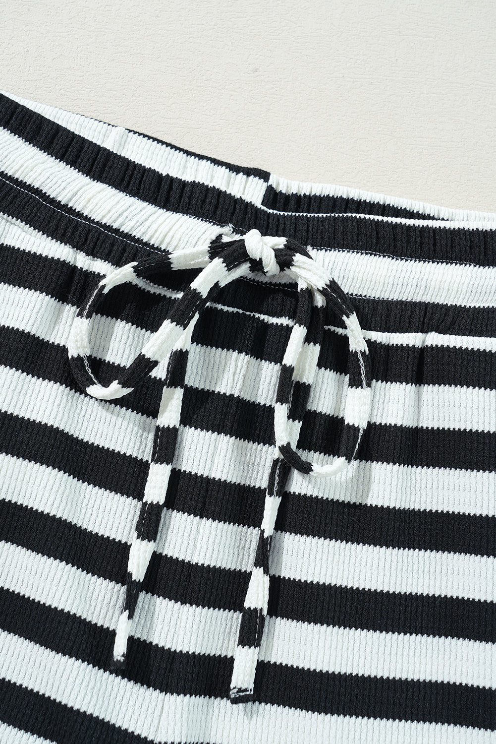 Black Stripe Lace-up Waist Casual Flared Pants-Chaelisa's New Jammies