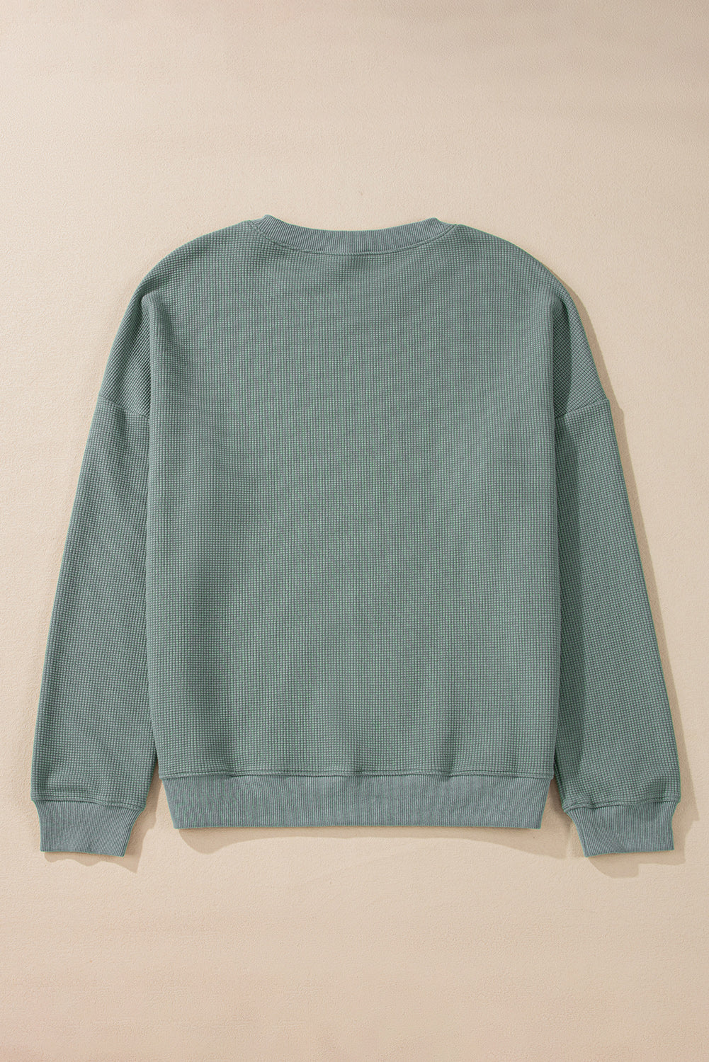Clearly Aqua Waffle Knit Drop Shoulder V Neck Top-Chaelisa's New Jammies