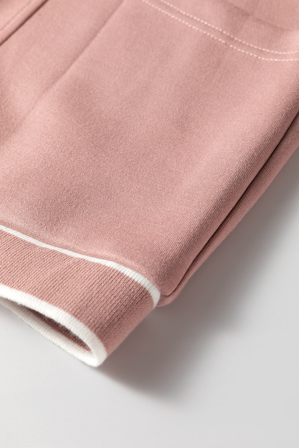 Pink Stripe Contrast Trim V Neck Buttoned Front Pocketed Knit Cardigan-Chaelisa's New Jammies
