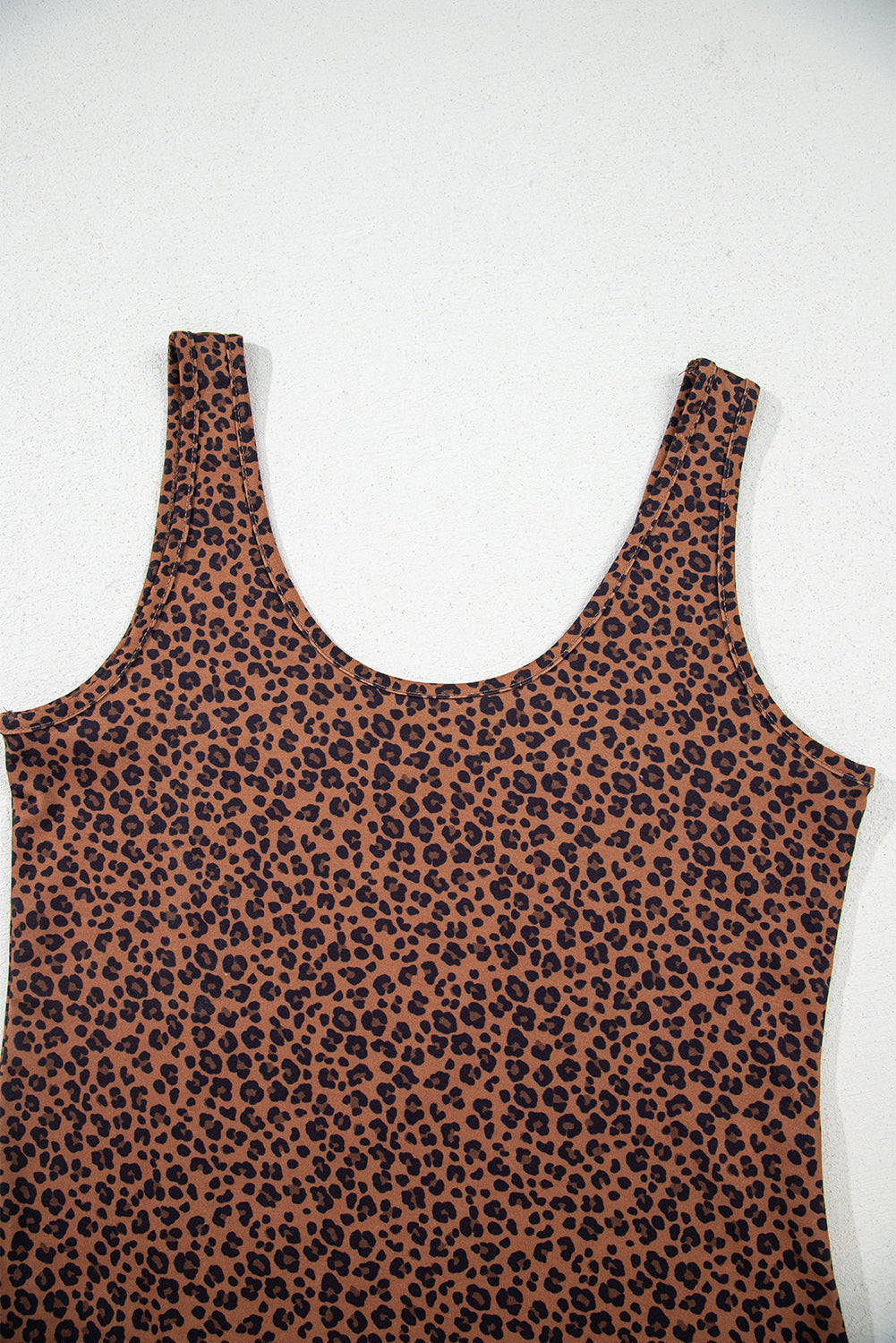 Brown Leopard Printed Sleeveless Scoop Neck Bodysuit-Chaelisa's New Jammies