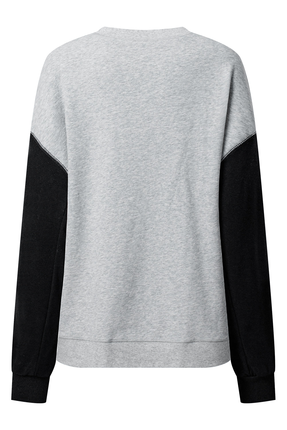 Gray Two Tone Patchwork Drop Shoulder Pullover Sweatshirt-Chaelisa's New Jammies
