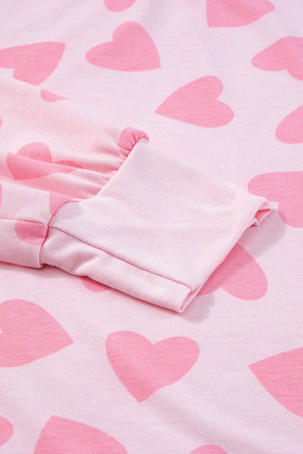 Pink Heart Print Long Sleeve Top and Shorts Loungewear Set-Chaelisa's New Jammies