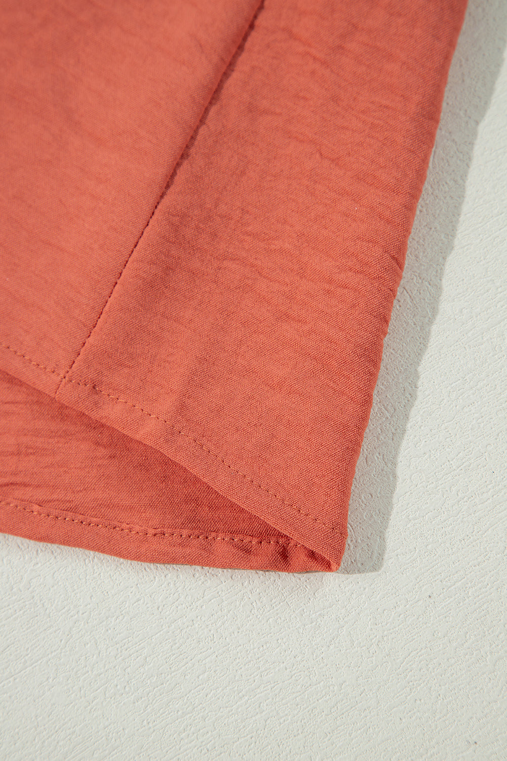 Russet Orange Swiss Dot Balloon Sleeve Patchwork Crinkle Blouse-Chaelisa's New Jammies