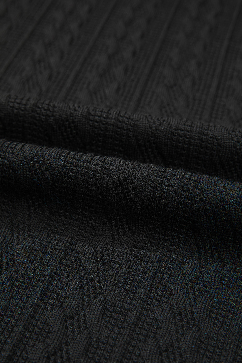 Black Textured Knit Side Pockets Open Front Cardigan-Chaelisa's New Jammies