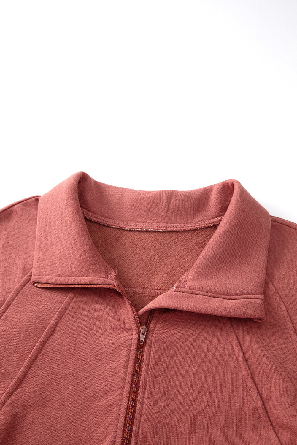 Gray Zip Up Stand Collar Ribbed Thumbhole Sleeve Sweatshirt-Chaelisa's New Jammies