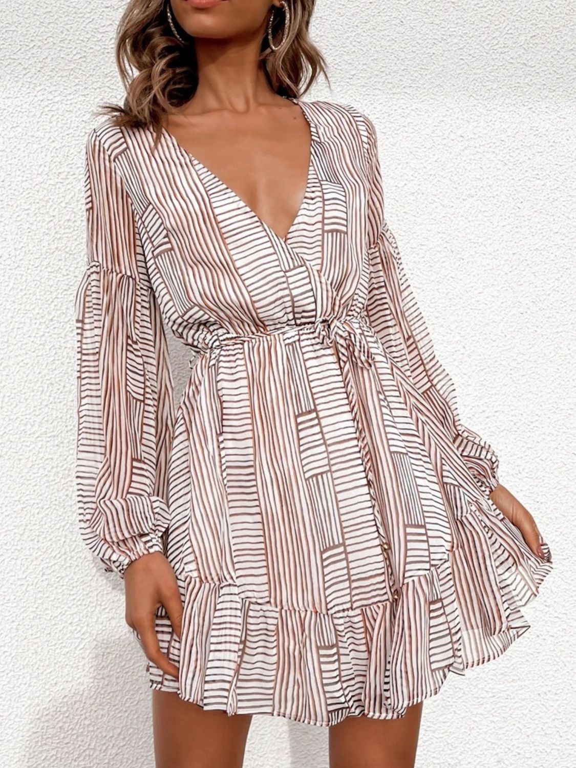 Cutout Back Surplice Long Sleeve Dress-Chaelisa's New Jammies