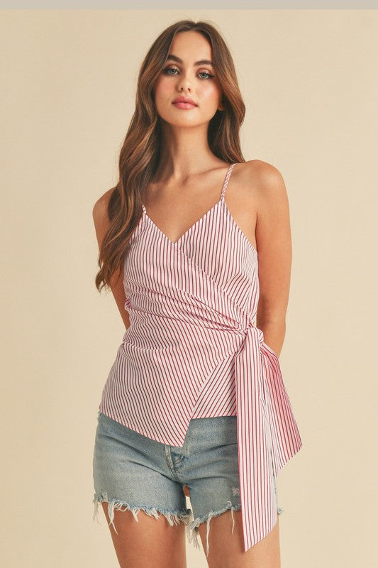 Aemi + Co Side Knotted Surplice Striped Cami-Chaelisa's New Jammies