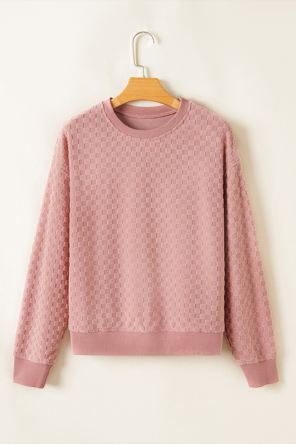 Blossom Checkered Textured Long Sleeve Top and Shorts Set-Chaelisa's New Jammies