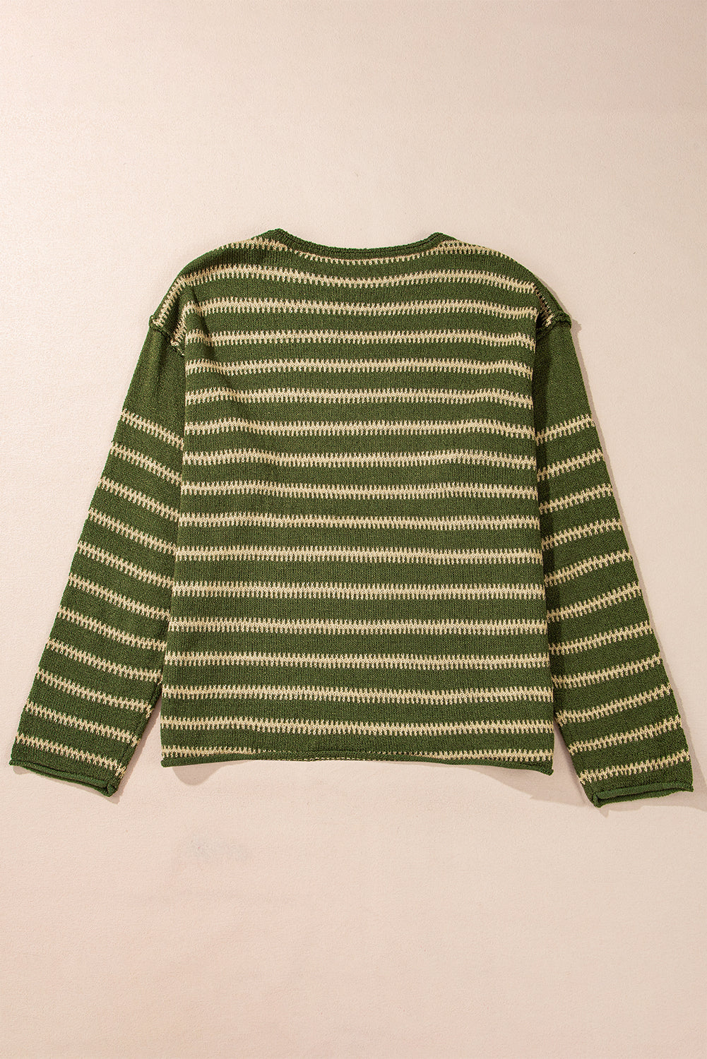 Green Stripe Drop Shoulder Casual Sweater-Chaelisa's New Jammies