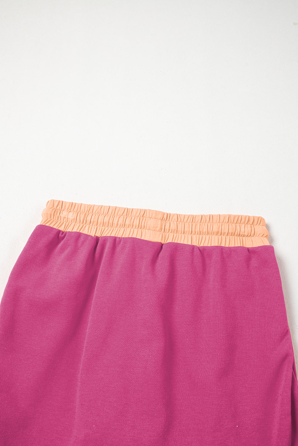 Rose Red Color Contrast Loose Pullover and Lace-up Waist Skort Set-Chaelisa's New Jammies