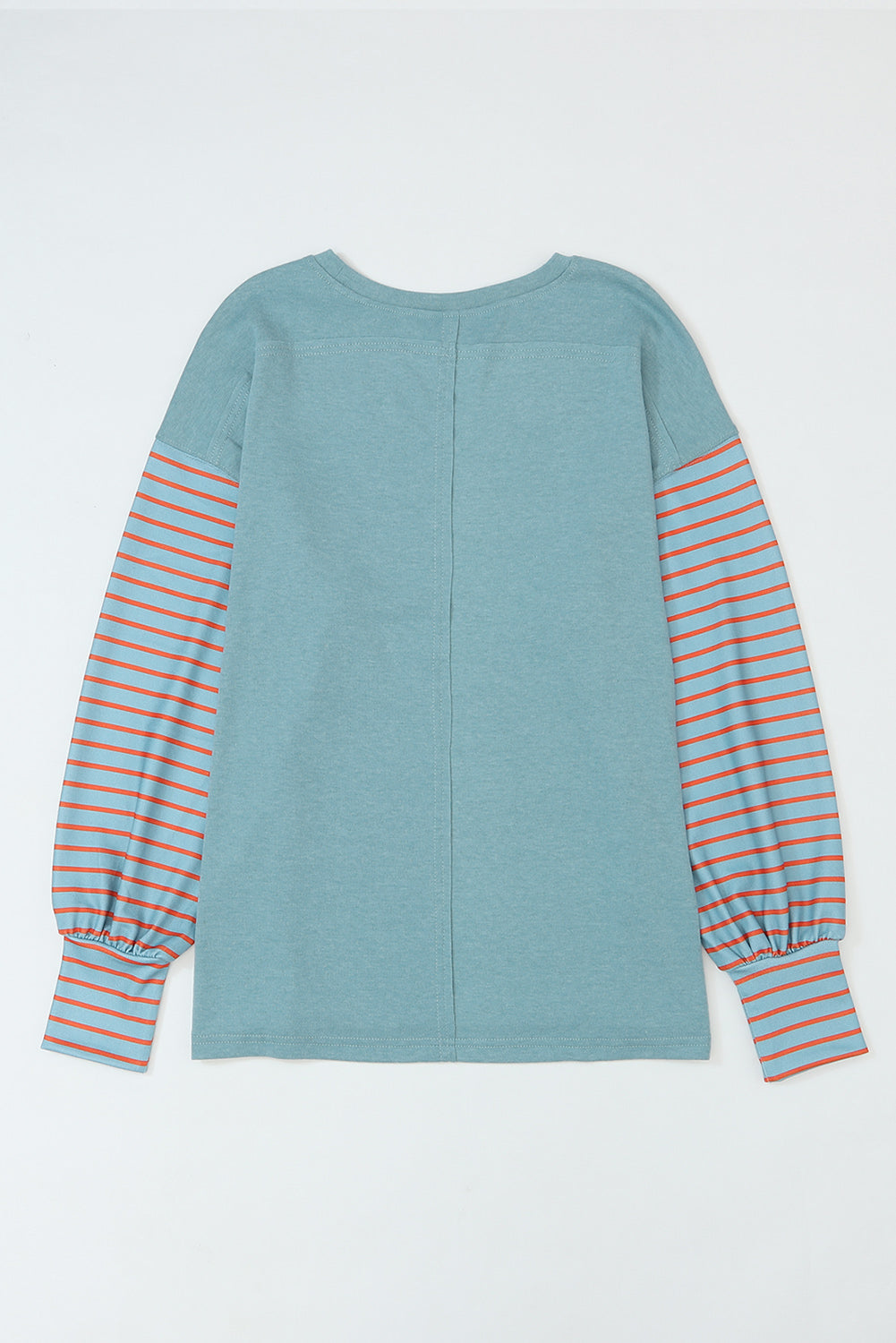 Peach Blossom Colorblock Striped Bishop Sleeve Top-Chaelisa's New Jammies