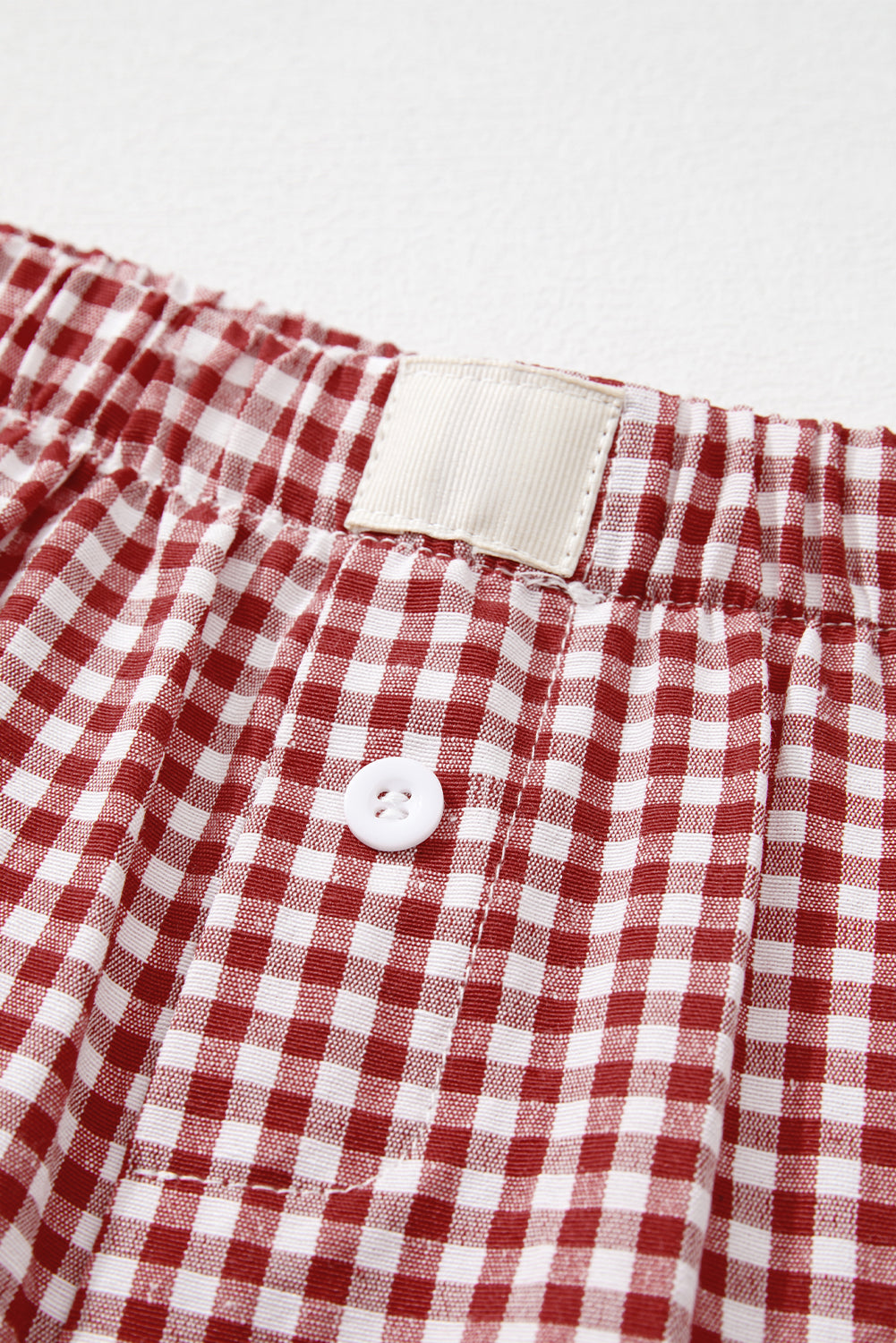 Red Plaid Gingham Printed High Waist Shorts-Chaelisa's New Jammies