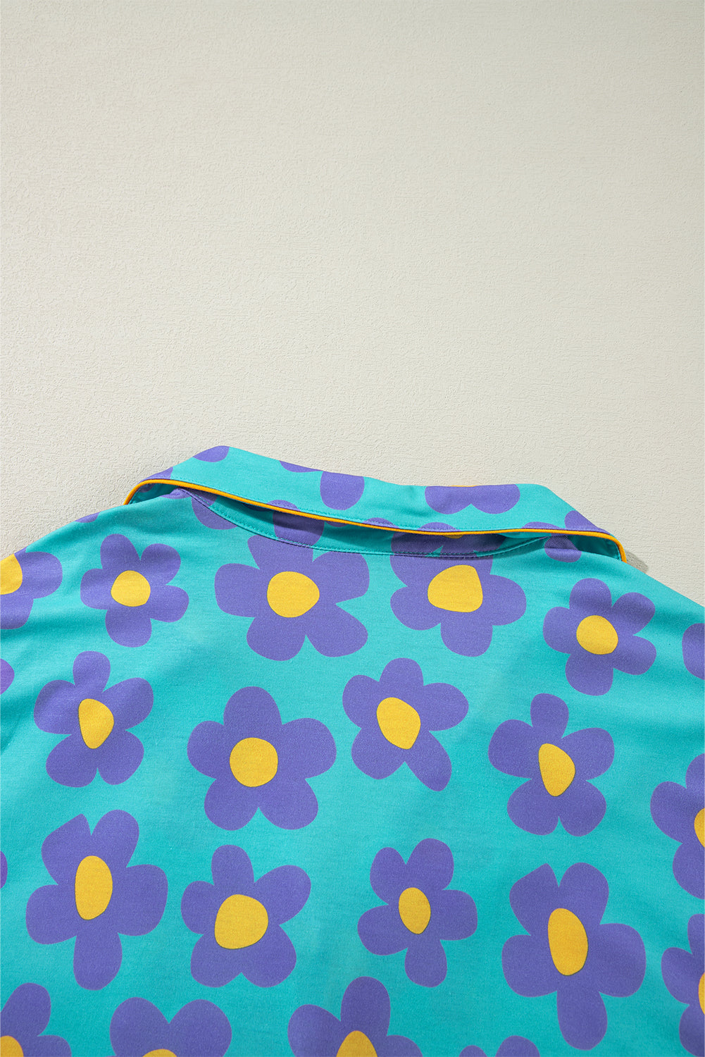 Green Flower Print Long Sleeve Shirt Shorts Pajamas Set-Chaelisa's New Jammies