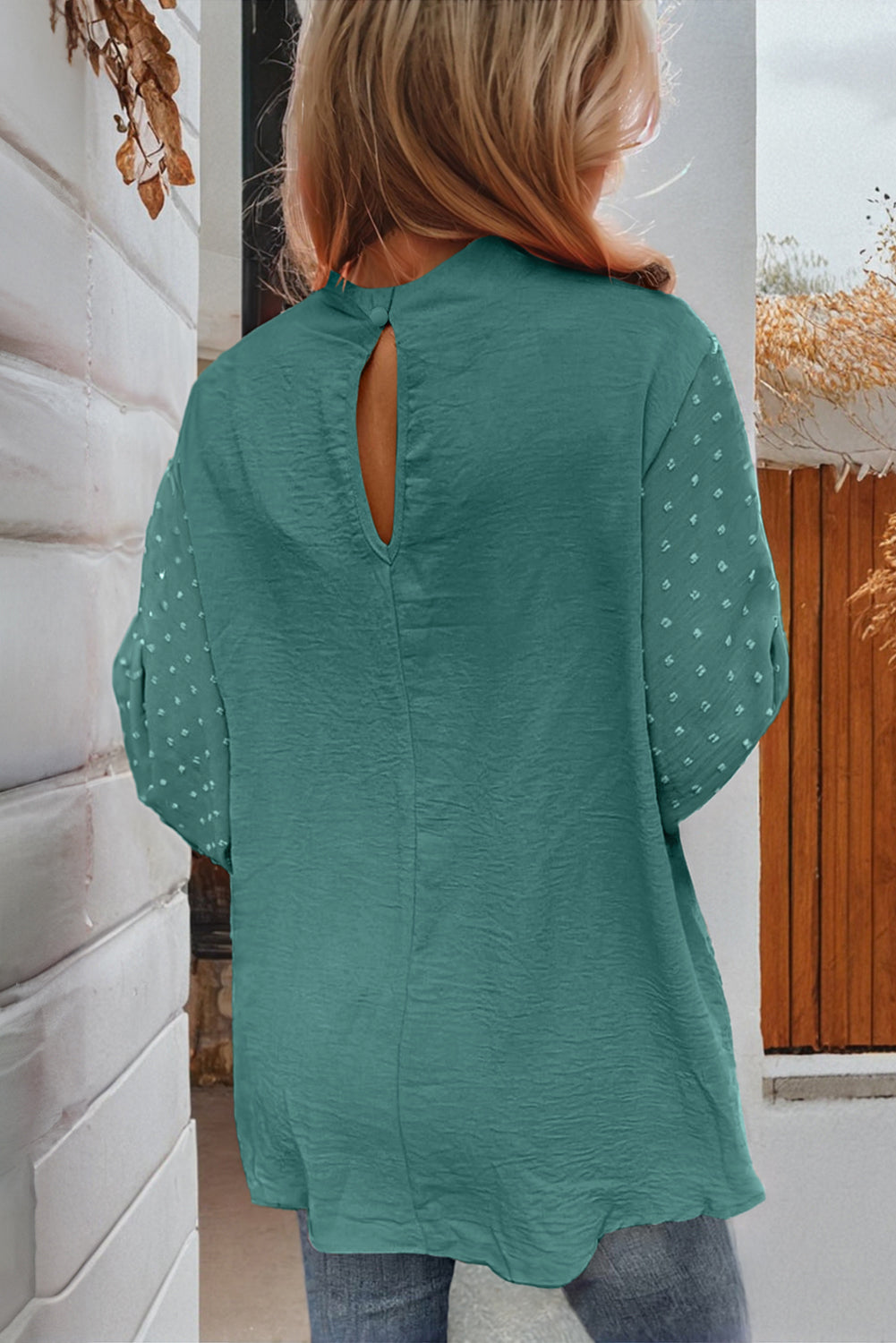Skobeloff Swiss Dot Balloon Sleeve Loose Blouse-Chaelisa's New Jammies