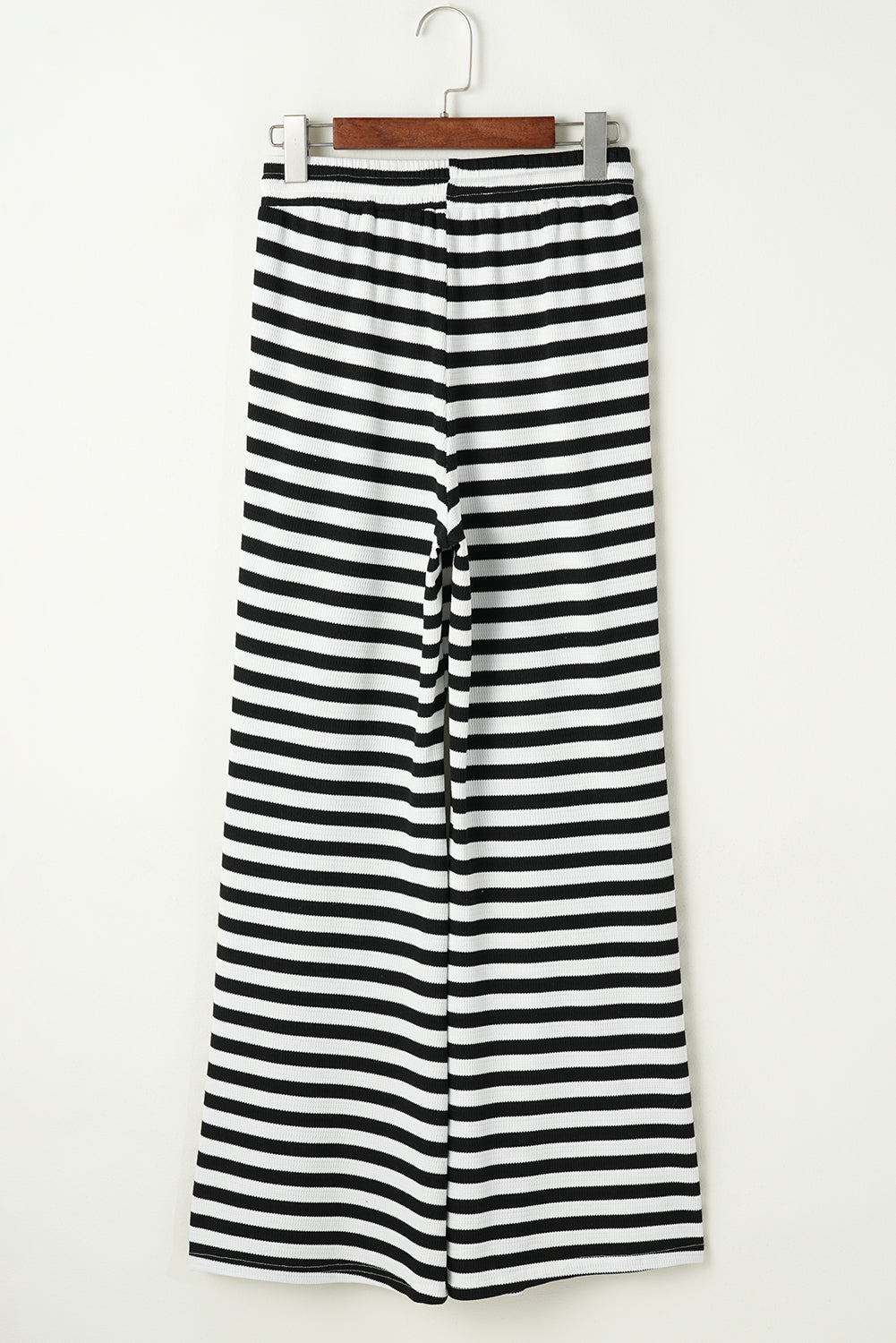 Black Stripe Lace-up Waist Casual Flared Pants-Chaelisa's New Jammies