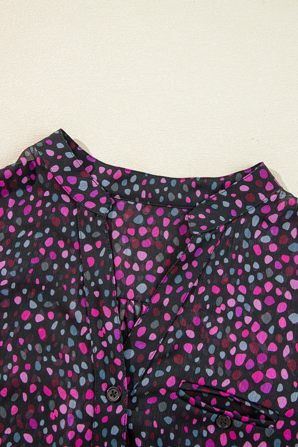 Grape Wine Polka Dot Printed Buttoned Casual Shirt-Chaelisa's New Jammies