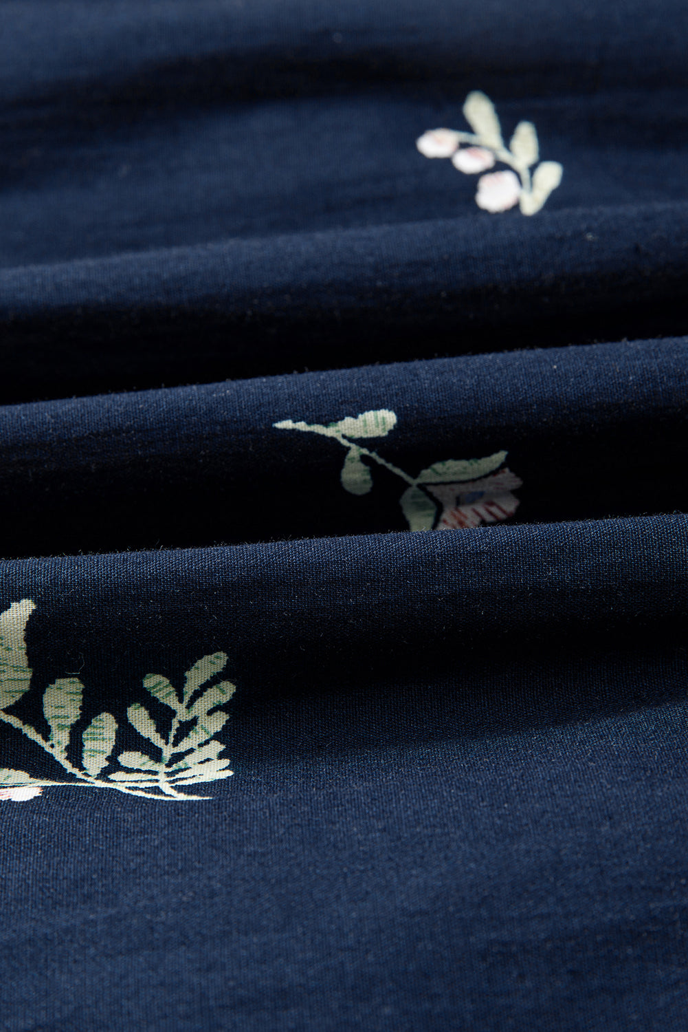 Blue Floral Embroidered Square Neck Puff Sleeve Ruffled Mini Dress-Chaelisa's New Jammies