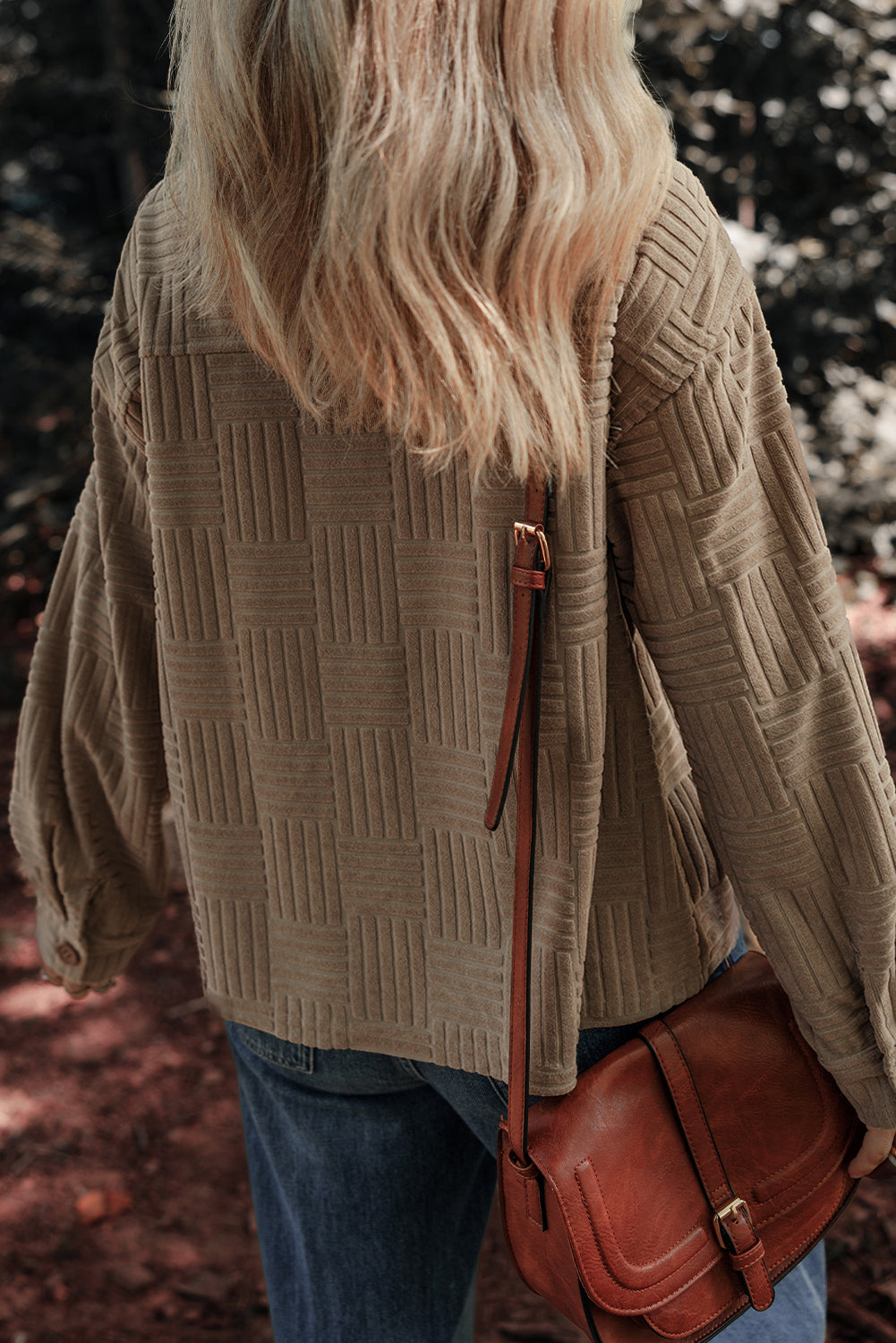 Dark Khaki Textured Chest Pocket Button-up Shacket-Chaelisa's New Jammies