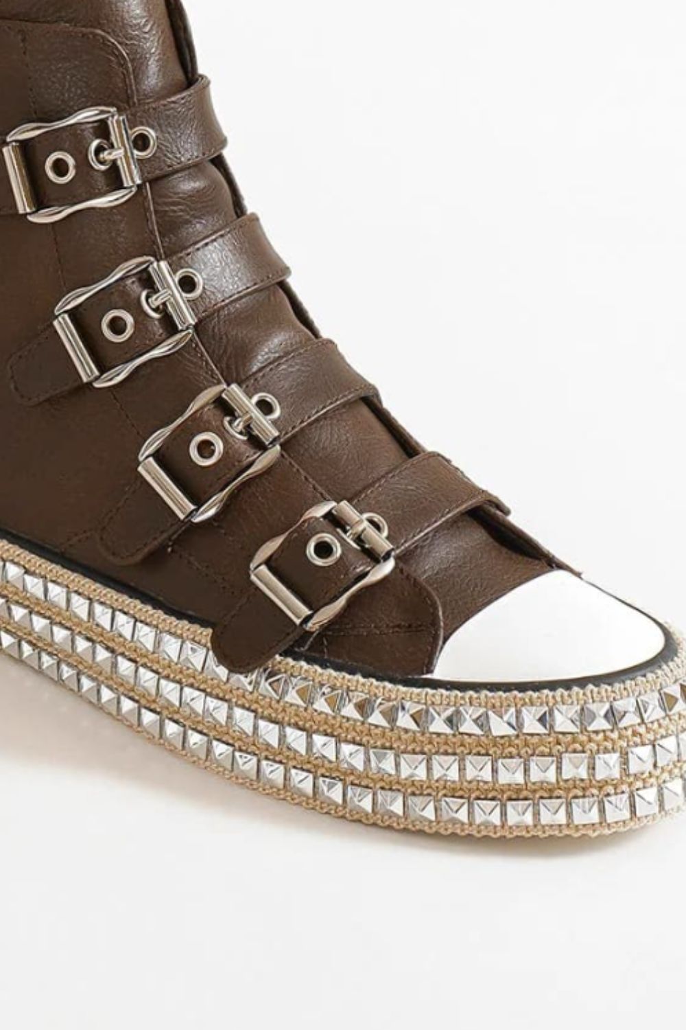 Beast Fashion Multi-Buckle Straps Studded Platform Sneakers-Chaelisa's New Jammies