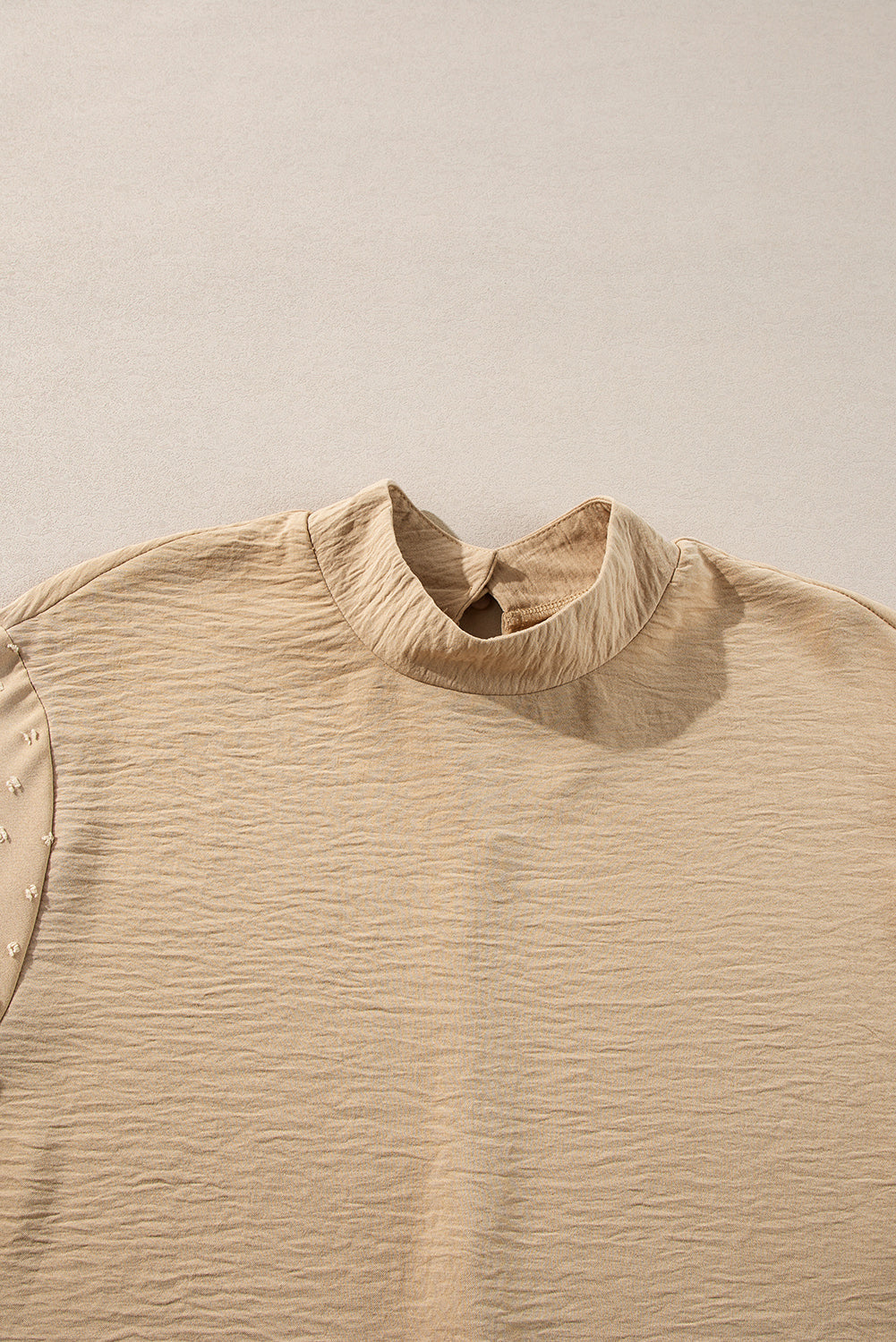 Parchment Swiss Dot Balloon Sleeve Loose Blouse-Chaelisa's New Jammies