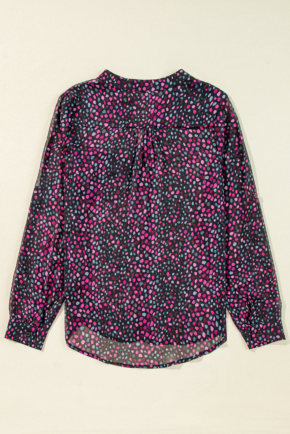 Grape Wine Polka Dot Printed Buttoned Casual Shirt-Chaelisa's New Jammies