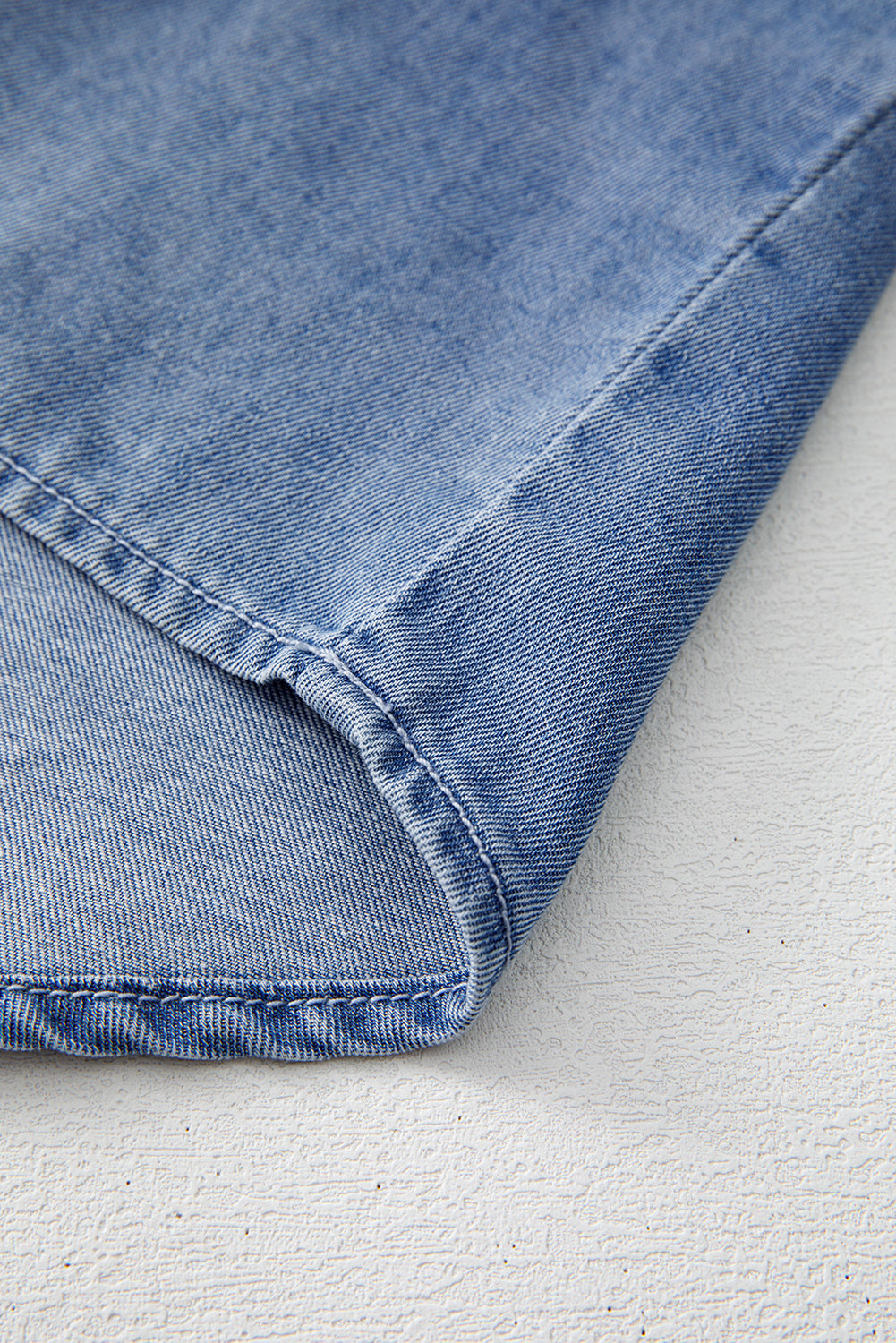 Myosotis Denim Front Pintuck Bow Tie Puff Sleeve Top-Chaelisa's New Jammies