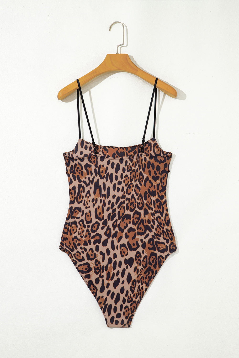 Brown Spaghetti Straps Ruched Leopard Bodysuit-Chaelisa's New Jammies