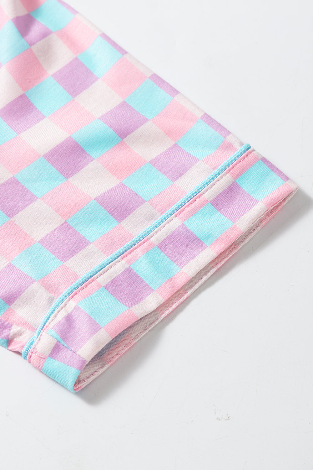 Purple Checkered Pattern Short Sleeve Pajamas Set-Chaelisa's New Jammies