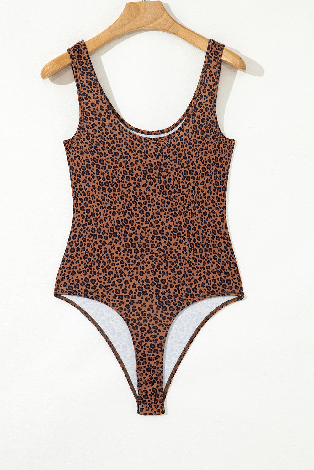 Brown Leopard Printed Sleeveless Scoop Neck Bodysuit-Chaelisa's New Jammies