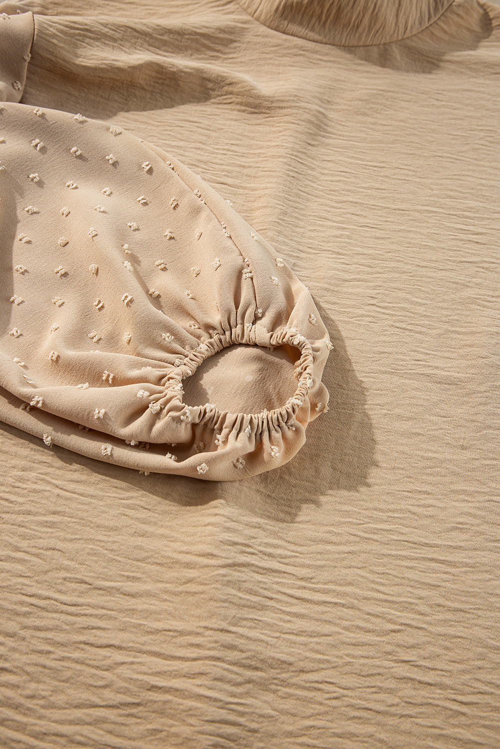 Parchment Swiss Dot Balloon Sleeve Loose Blouse-Chaelisa's New Jammies