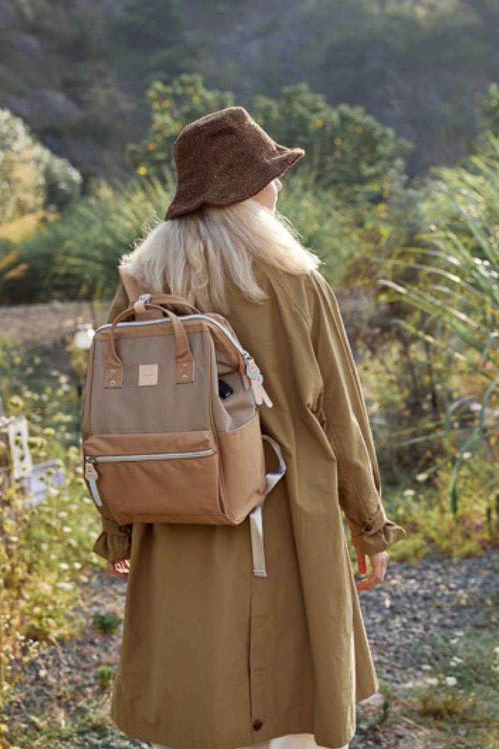 Himawari Water Resistant Canvas Backpack Bag with Side Pockets-Chaelisa's New Jammies