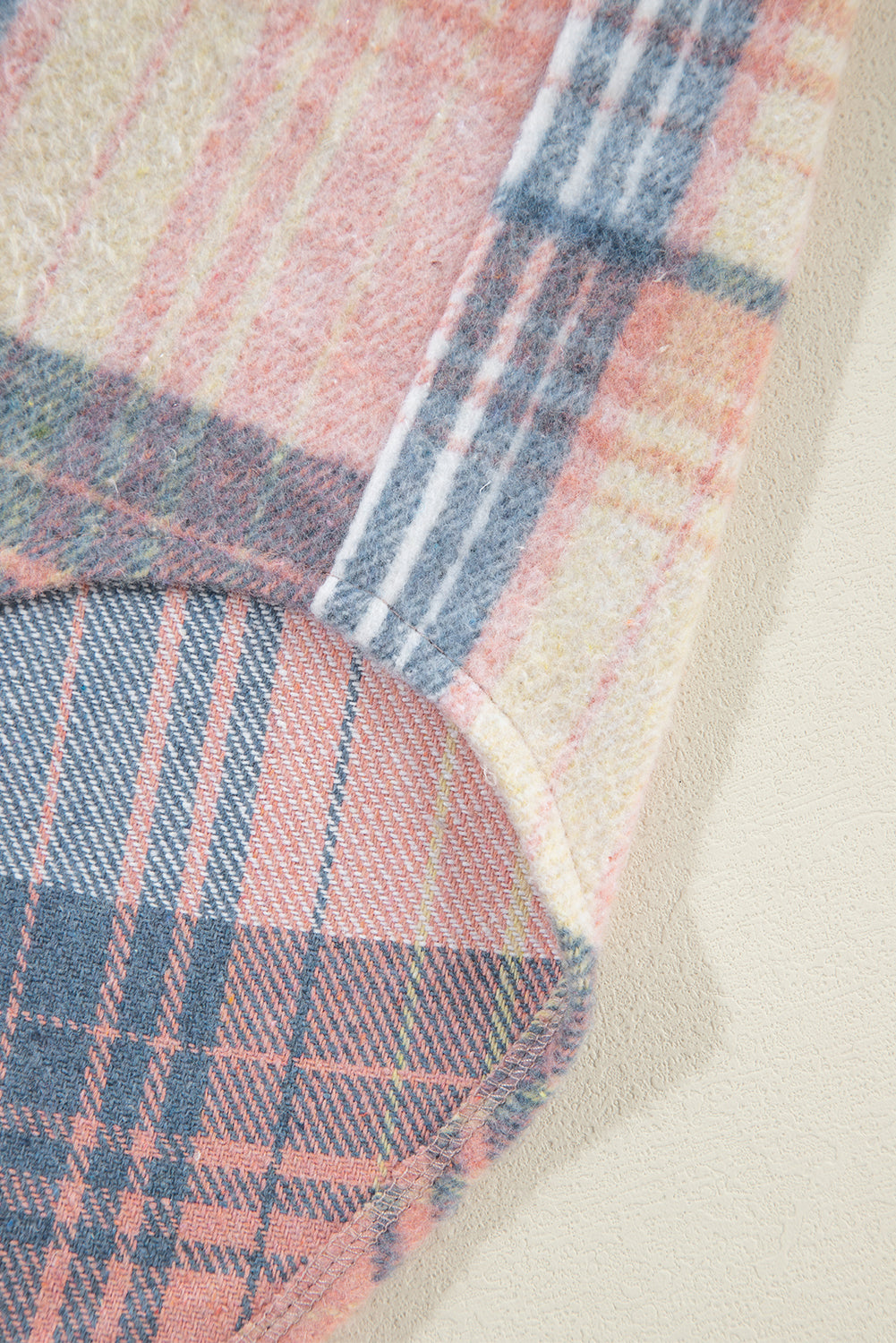 Light Pink Plaid Corduroy Patchwork Pocket Loose Shacket-Chaelisa's New Jammies
