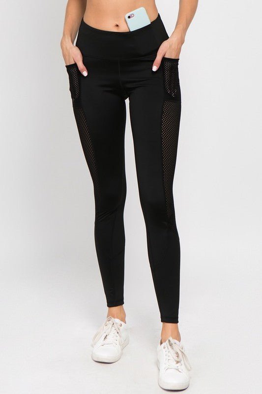 Active Jersey Mesh Striped 3 - Pocket Leggings - Chaelisa's New Jammies