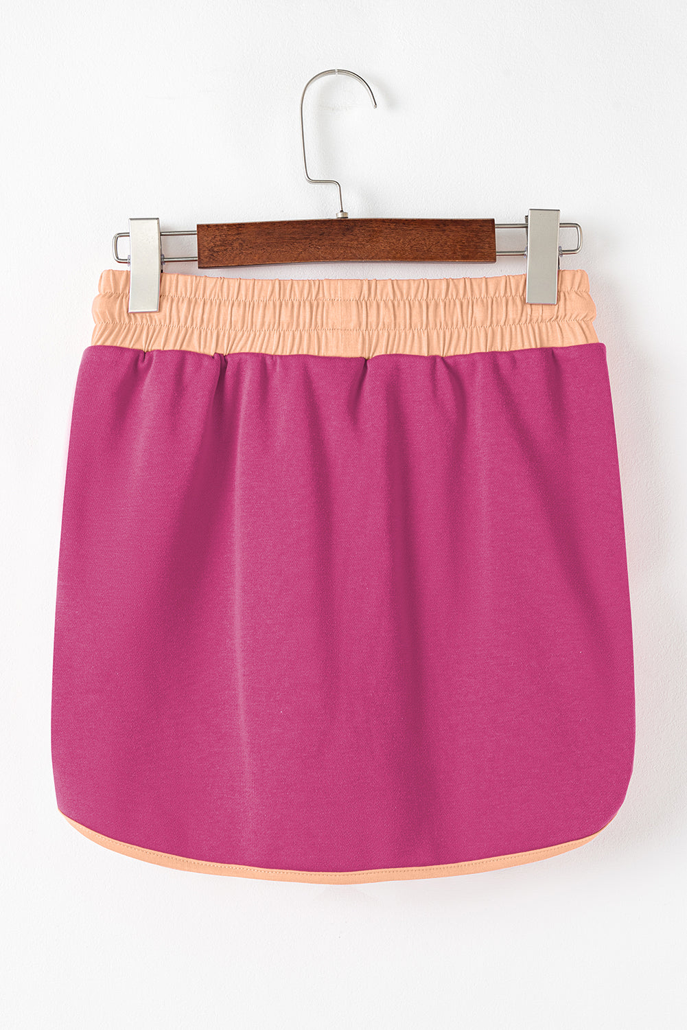 Rose Red Color Contrast Loose Pullover and Lace-up Waist Skort Set-Chaelisa's New Jammies