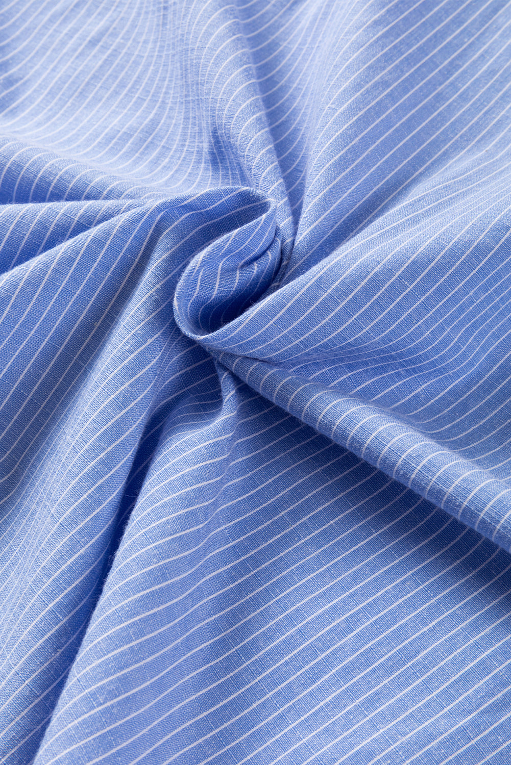 Sky Blue Stripe Roll-tab Sleeve Pocketed Long Shirt-Chaelisa's New Jammies