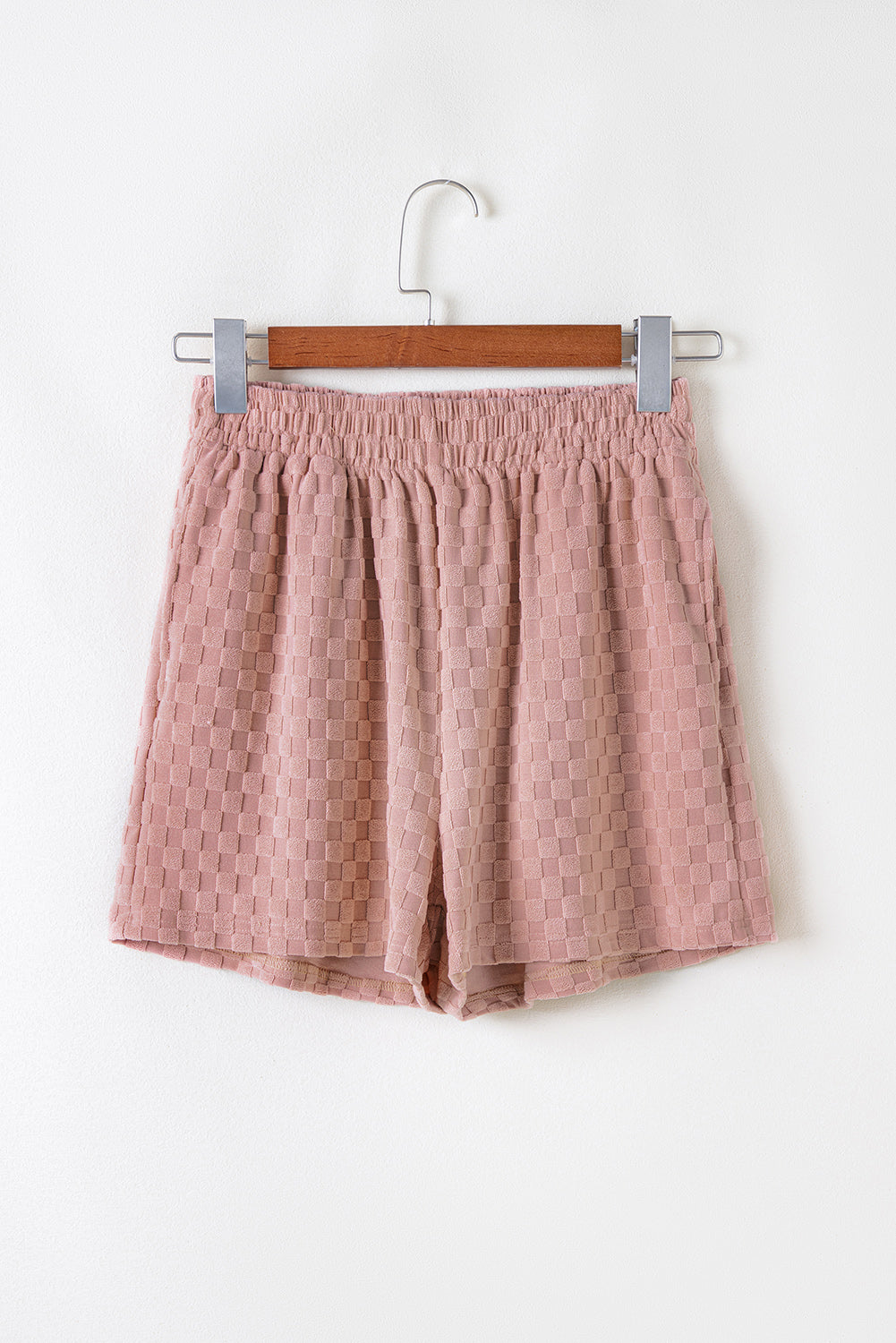 Blossom Checkered Textured Long Sleeve Top and Shorts Set-Chaelisa's New Jammies