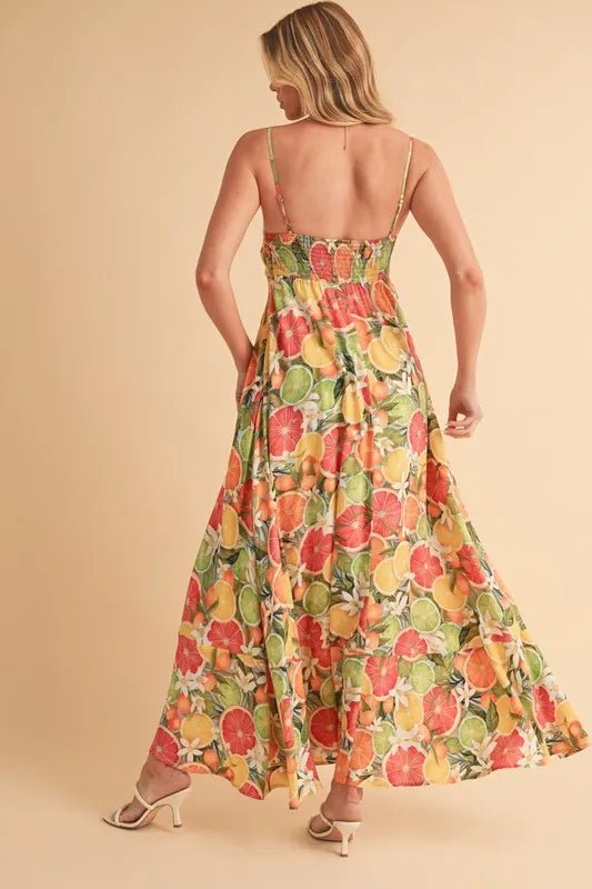 Aemi + Co Fruit Print Square Neck Maxi Cami Dress - Chaelisa's New Jammies