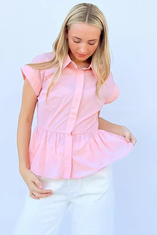 And The Why Cap Sleeve Peplum Shirt - Chaelisa's New Jammies