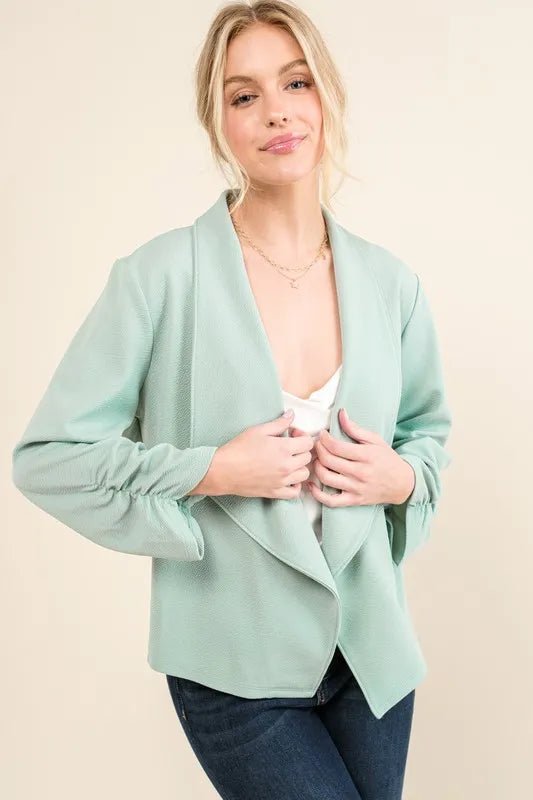 And The Why Stretch Non - Wrinkled Basic Open - Front Blazer - Chaelisa's New Jammies