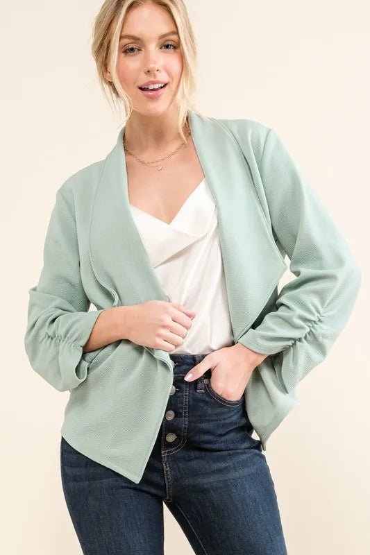 And The Why Stretch Non - Wrinkled Basic Open - Front Blazer - Chaelisa's New Jammies