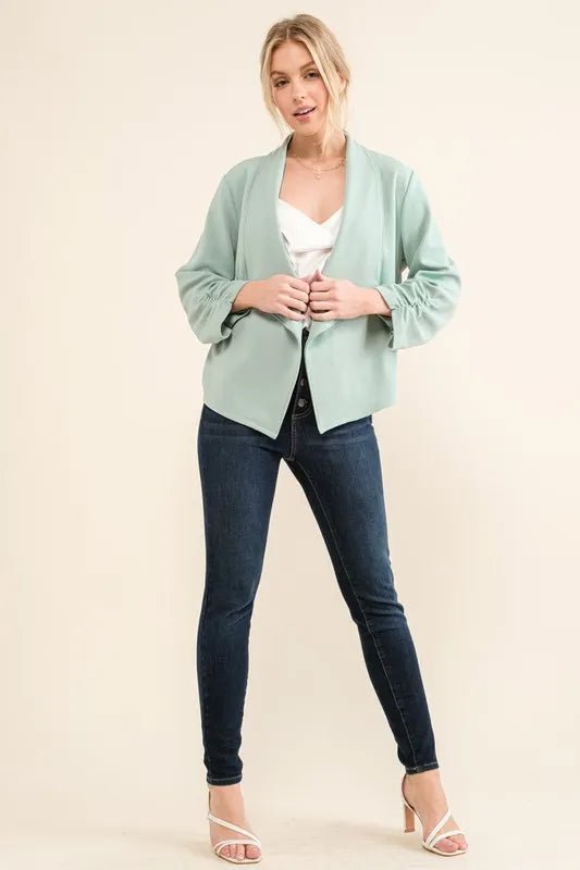 And The Why Stretch Non - Wrinkled Basic Open - Front Blazer - Chaelisa's New Jammies