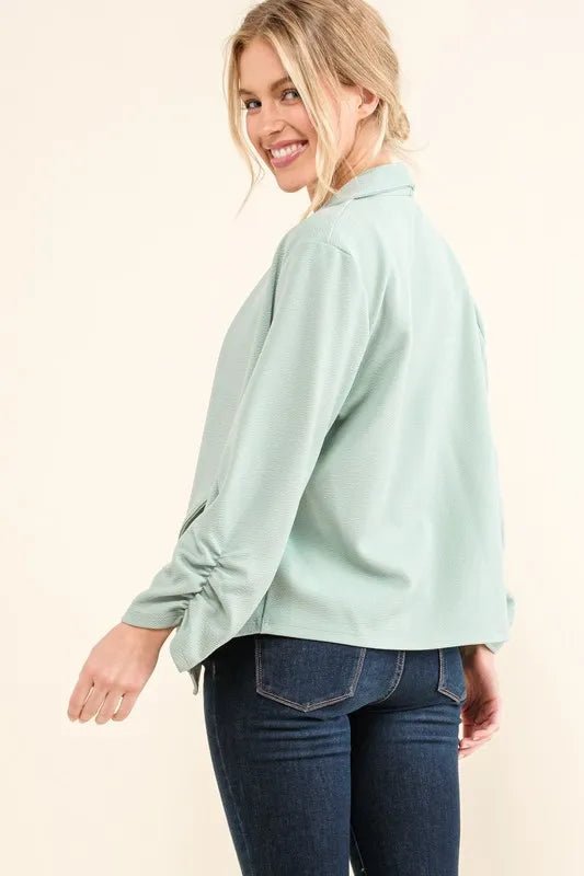 And The Why Stretch Non - Wrinkled Basic Open - Front Blazer - Chaelisa's New Jammies