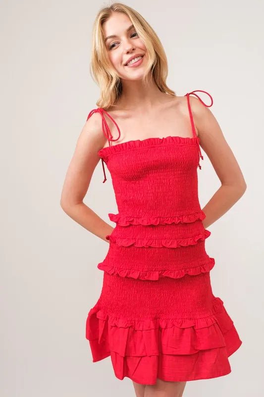 And The Why Tied Straps Ruffled Smocked Dress - Chaelisa's New Jammies