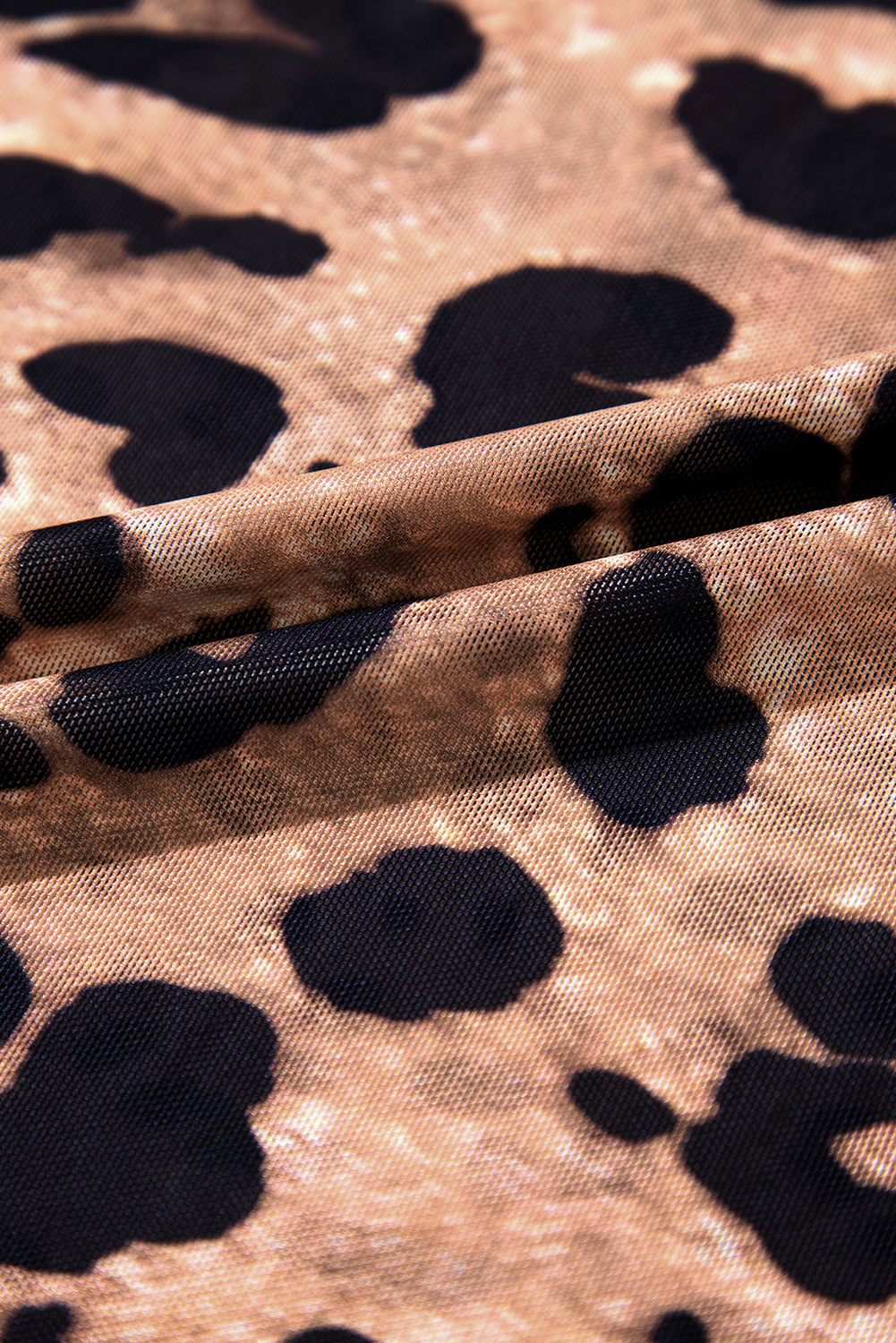 Brown Leopard Round Neck Long Sleeve Slim Top-Chaelisa's New Jammies
