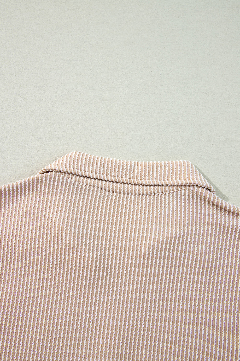 Parchment Corded Turn-down V Neck Bubble Sleeve Babydoll Blouse-Chaelisa's New Jammies