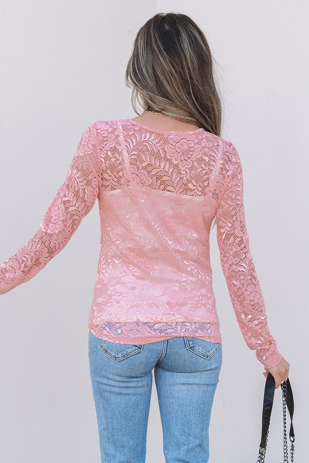Blossom Floral Lace Sheer Long Sleeve Top-Chaelisa's New Jammies
